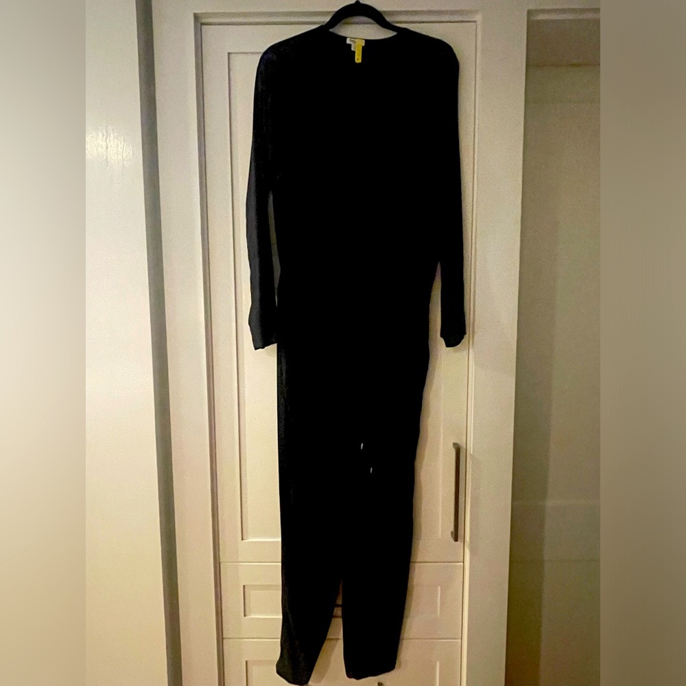 SPLENDID JUMPSUIT - Long Sleeved Black Surplice Jumpsuit SZ M